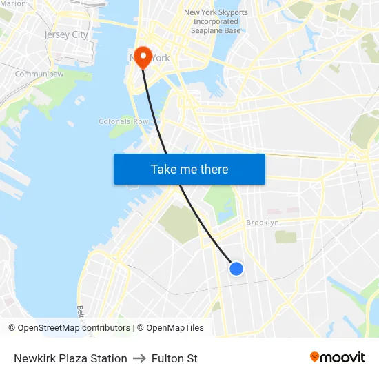 Newkirk Plaza Station to Fulton St map