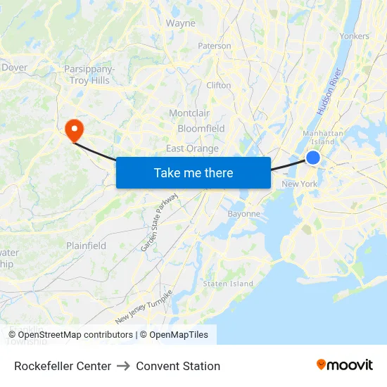 Rockefeller Center to Convent Station map