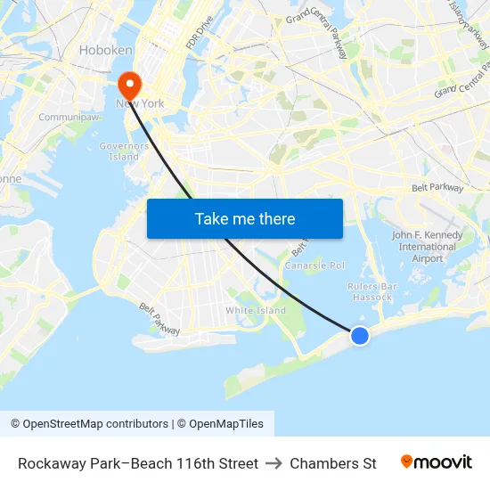 Rockaway Park–Beach 116th Street to Chambers St map