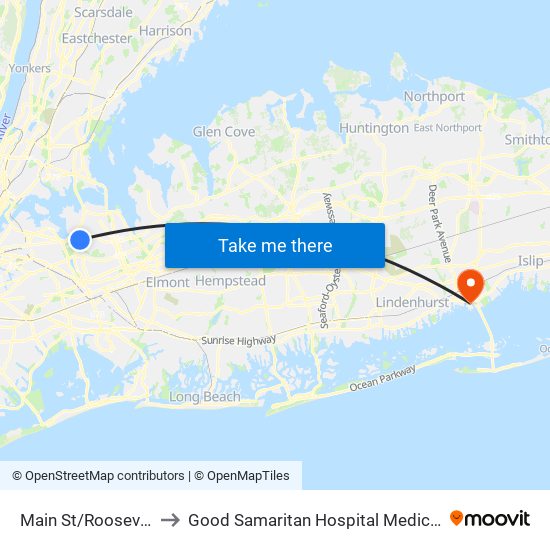 Main St/Roosevelt Av to Good Samaritan Hospital Medical Center map