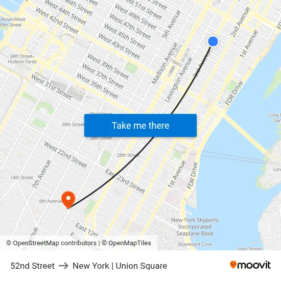 52nd Street to New York | Union Square map