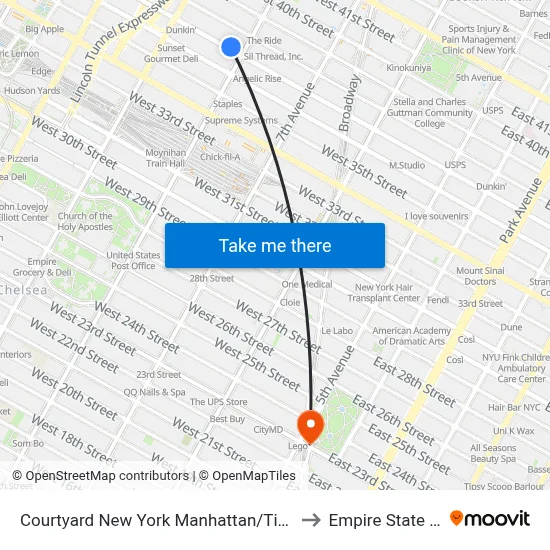 Courtyard New York Manhattan/Times Square West to Empire State Building map
