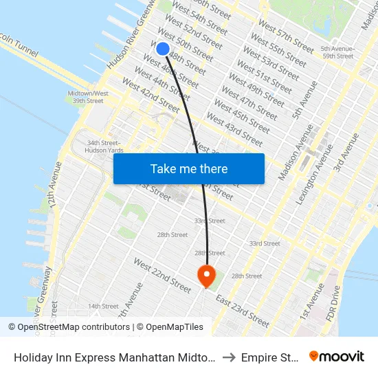 Holiday Inn Express Manhattan Midtown West an IHG Hotel New York to Empire State Building map