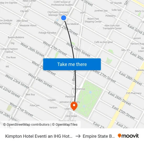 Kimpton Hotel Eventi an IHG Hotel New York to Empire State Building map