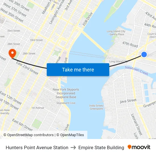 Hunters Point Avenue Station to Empire State Building map