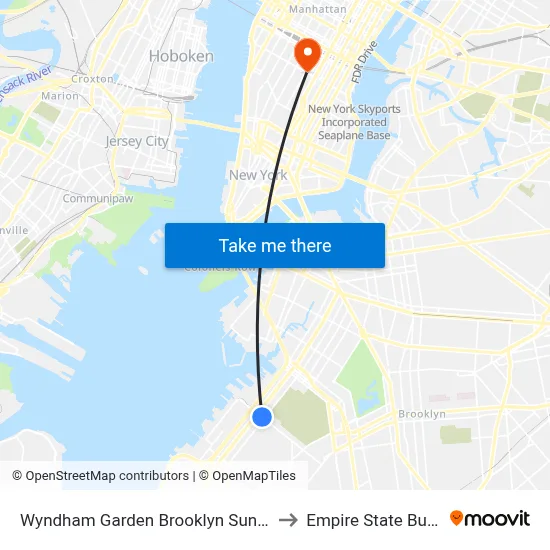 Wyndham Garden Brooklyn Sunset Park to Empire State Building map