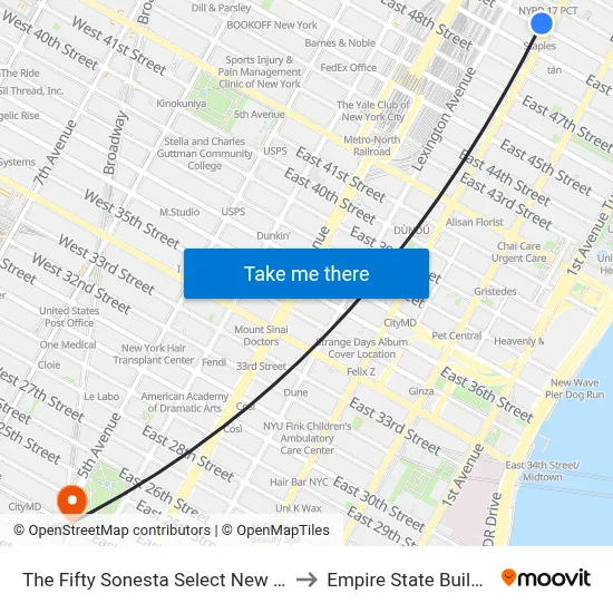 The Fifty Sonesta Select New York to Empire State Building map