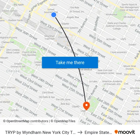 TRYP by Wyndham New York City Times Square South to Empire State Building map