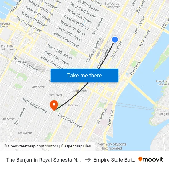 The Benjamin Royal Sonesta New York to Empire State Building map