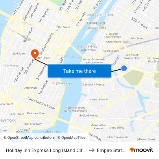 Holiday Inn Express Long Island City E - New York by Ihg to Empire State Building map