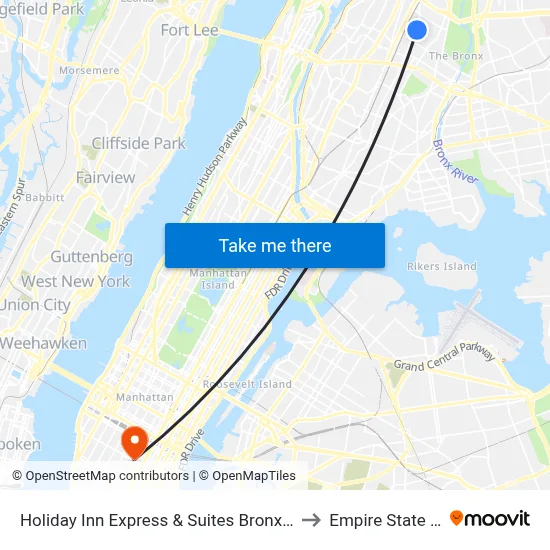 Holiday Inn Express & Suites Bronx - Zoo Area by Ihg to Empire State Building map