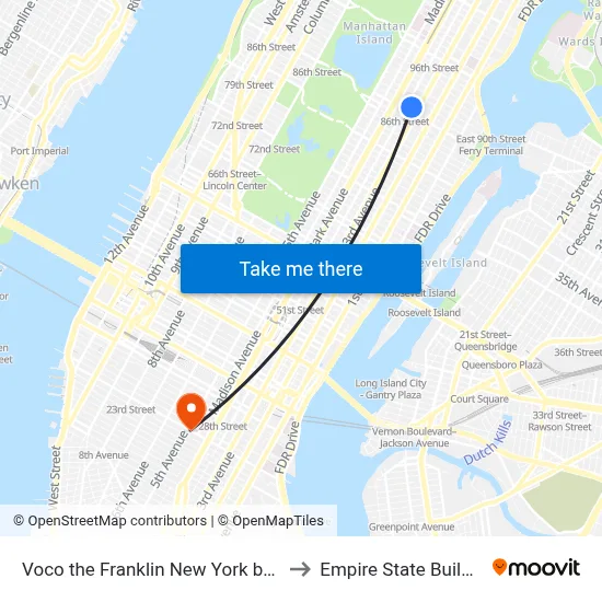 Voco the Franklin New York by Ihg to Empire State Building map