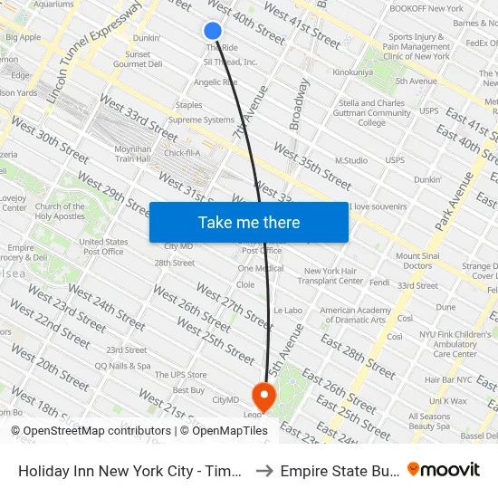 Holiday Inn New York City - Times Square to Empire State Building map
