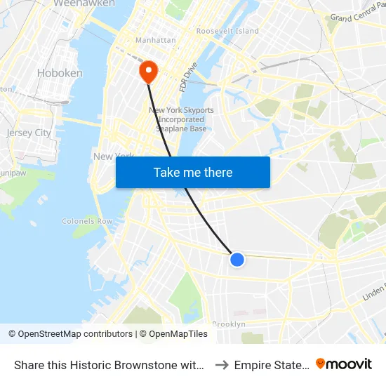 Share this Historic Brownstone with the Host!, Brooklyn to Empire State Building map