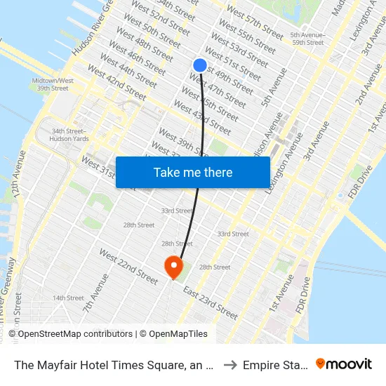 The Mayfair Hotel Times Square, an Ascend Collection, New York to Empire State Building map