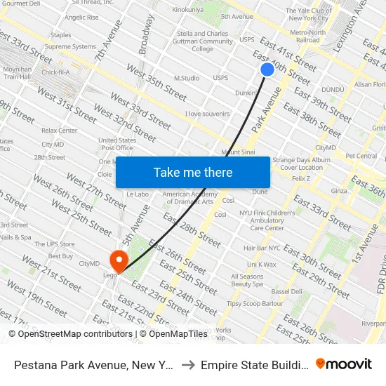 Pestana Park Avenue, New York to Empire State Building map