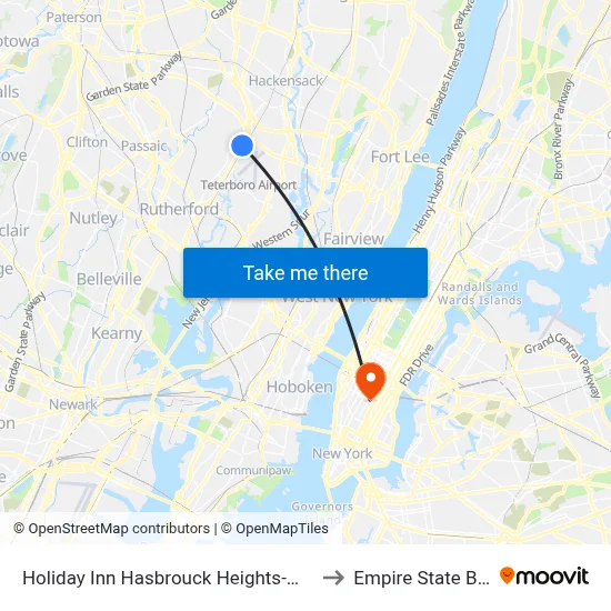 Holiday Inn Hasbrouck Heights-Meadowlands to Empire State Building map
