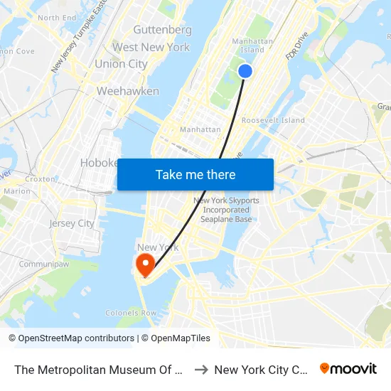 The Metropolitan Museum Of Art to New York City Chill map