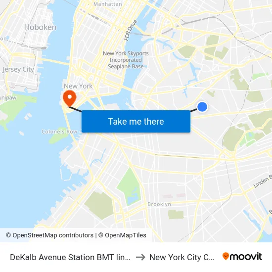 DeKalb Avenue Station BMT lines to New York City Chill map