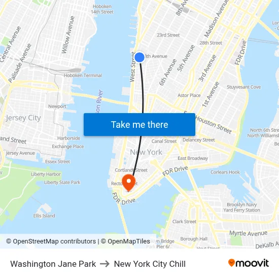 Washington Jane Park to New York City Chill map