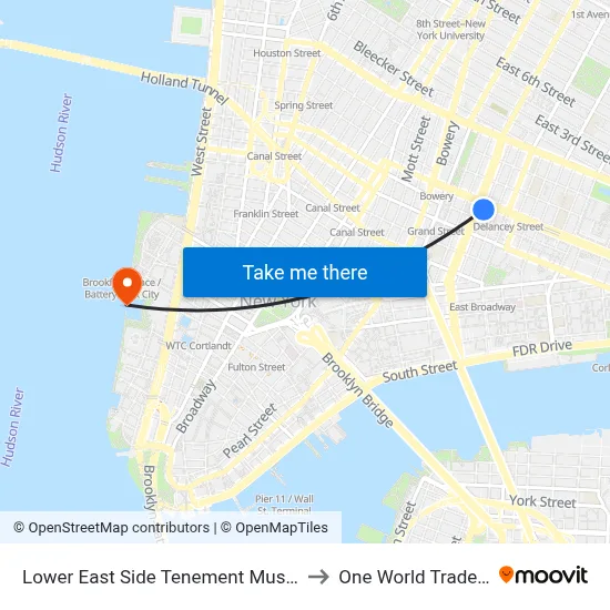 Lower East Side Tenement Museum Offices to One World Trade Center map