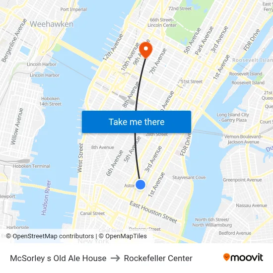 McSorley s Old Ale House to Rockefeller Center map