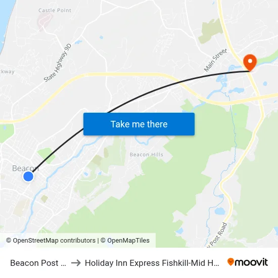 Beacon Post Office to Holiday Inn Express Fishkill-Mid Hudson Valley map