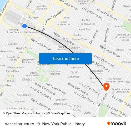 Vessel structure to New York Public Library map