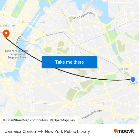 Jamaica Clarion to New York Public Library map
