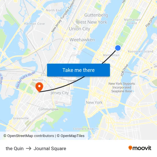 the Quin to Journal Square map