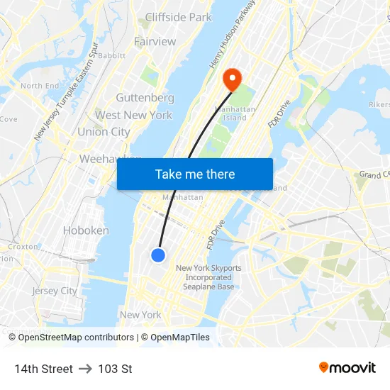 14th Street to 103 St map