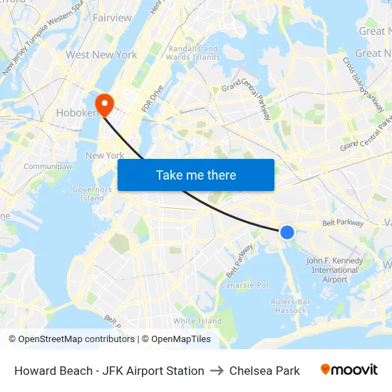 Howard Beach - JFK Airport Station to Chelsea Park map