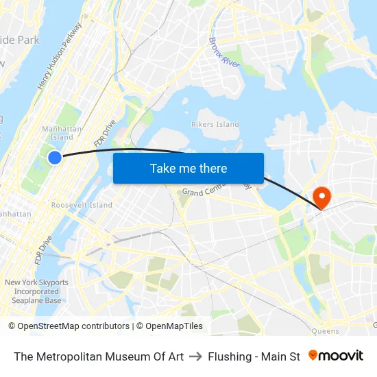 The Metropolitan Museum Of Art to Flushing - Main St map