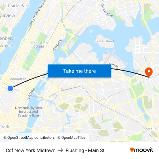 Ccf New York Midtown to Flushing - Main St map