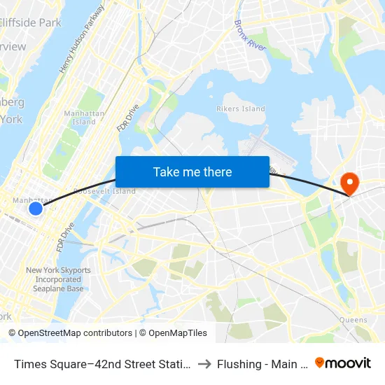 Times Square–42nd Street Station to Flushing - Main St map