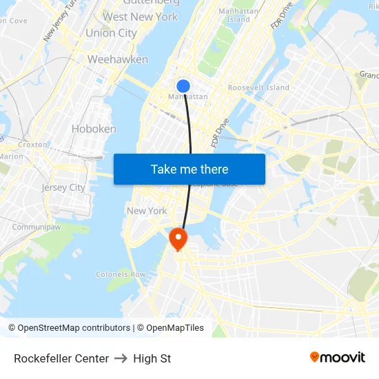 Rockefeller Center to High St map
