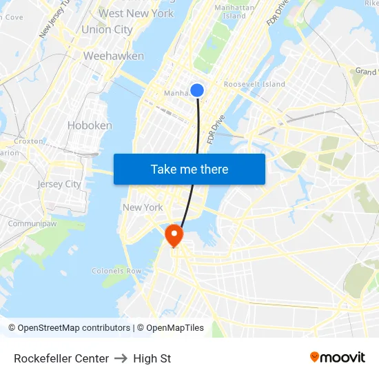 Rockefeller Center to High St map
