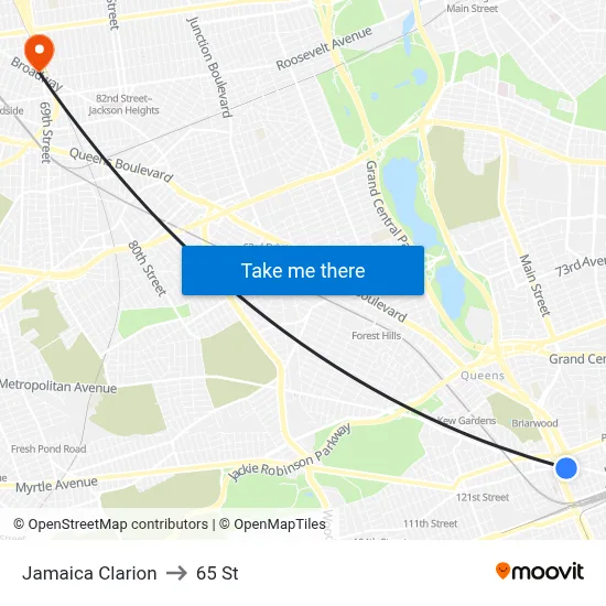 Jamaica Clarion, 138-05 Jamaica Ave to 65 St map