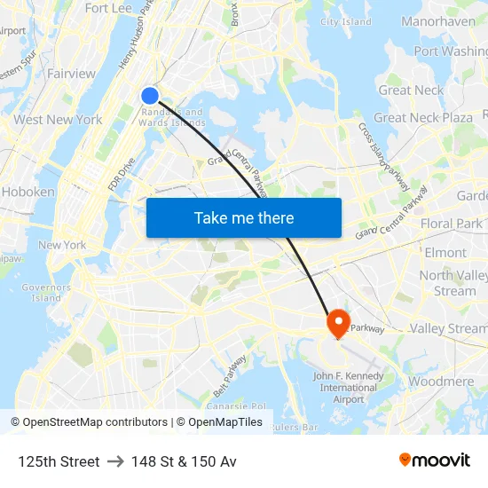 125th Street to 148 St & 150 Av map