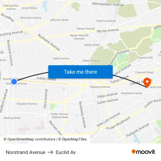Norstrand Avenue to Euclid Av map