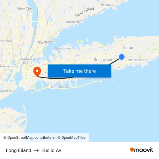 Long Eiland to Euclid Av map