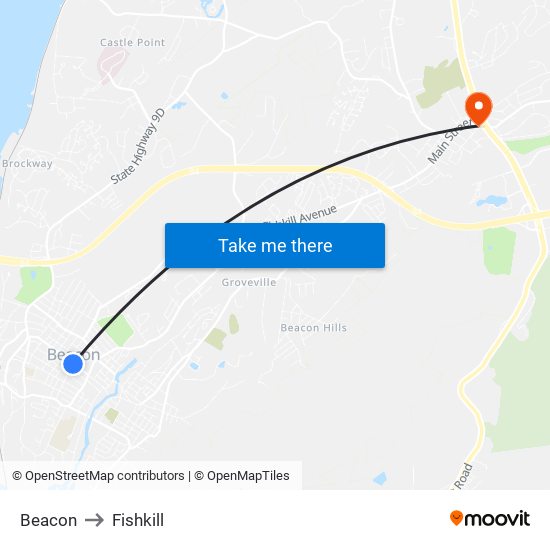 Beacon to Fishkill map