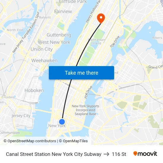 Canal Street Station New York City Subway to 116 St map