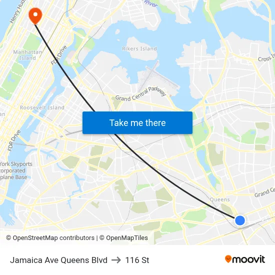 Jamaica Ave Queens Blvd to 116 St map