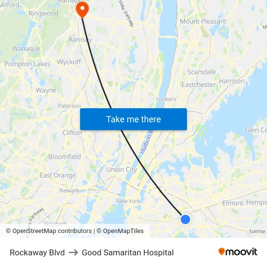 Rockaway Blvd to Good Samaritan Hospital map