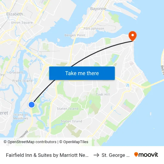 Fairfield Inn & Suites by Marriott New York Staten Island, 290 Wild Ave to St. George Terminal map