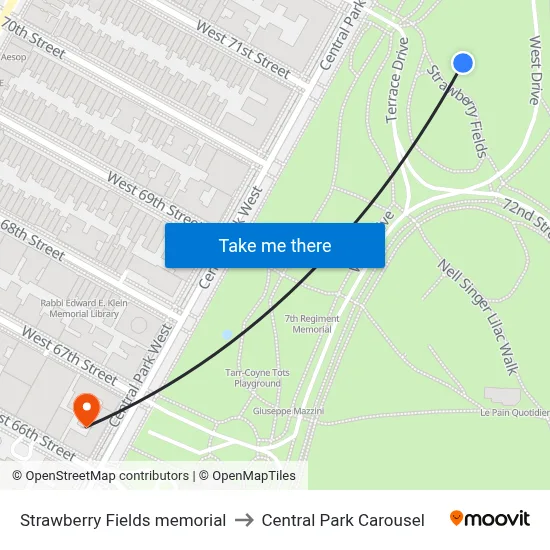 Strawberry Fields memorial to Central Park Carousel map
