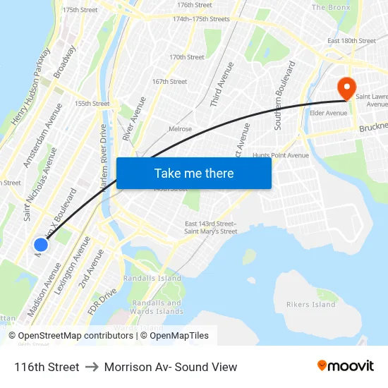 116th Street to Morrison Av- Sound View map