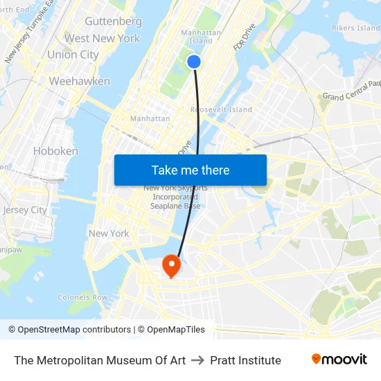 The Metropolitan Museum Of Art to Pratt Institute map