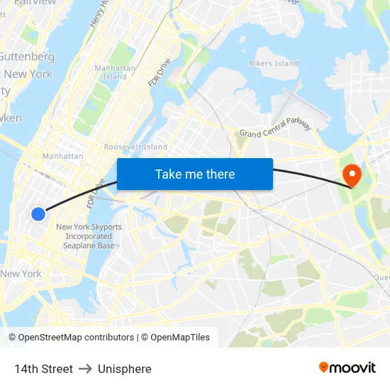 14th Street to Unisphere map